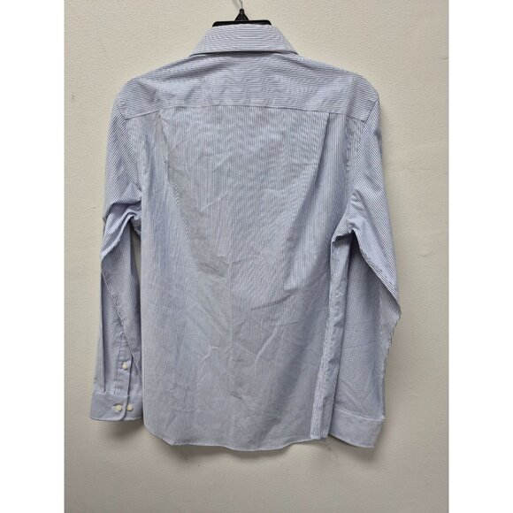 Goodfellow & Co Mens Blue Striped Button-Down Shirt S 14-14.5 - Picture 3 of 4